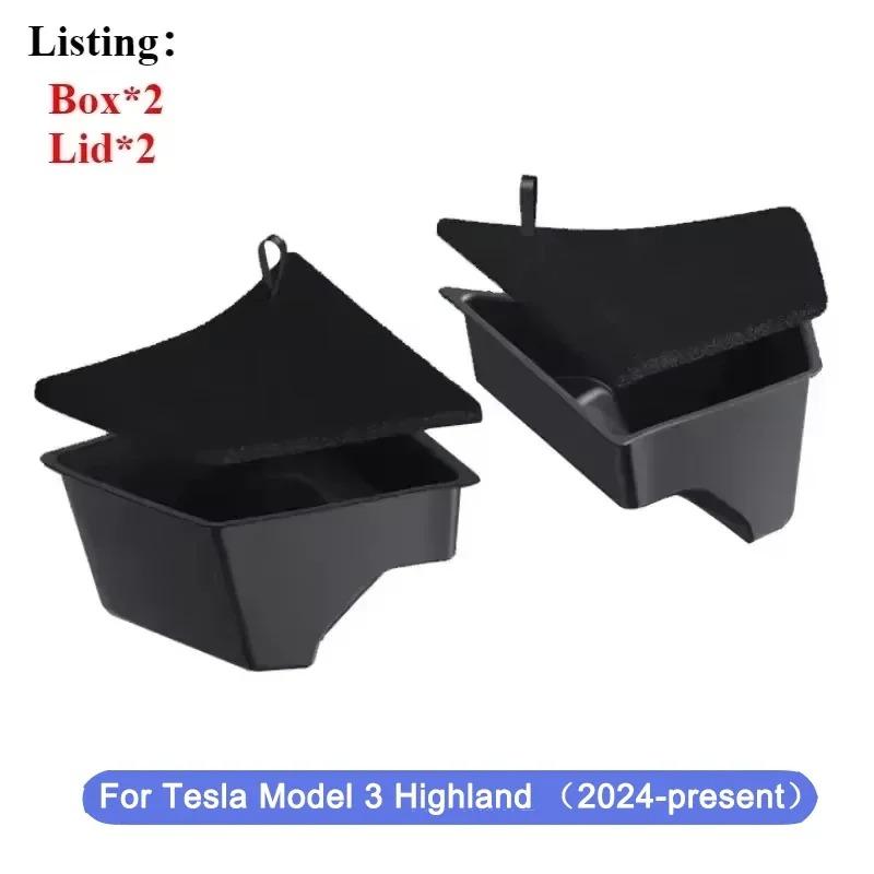 Trunk Storage Box For Tesla Model 3 TPE Left Right Side Washable Boxes with Lids New Model3 Highland 2025 Interior Accessories