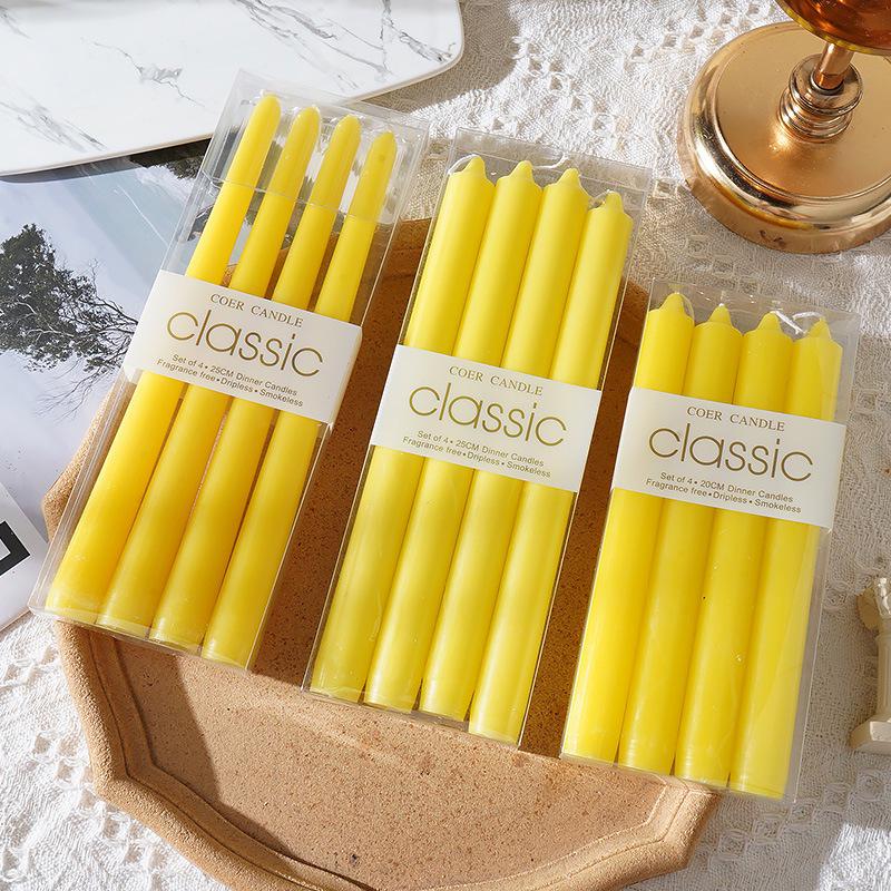 Ivory White Long Stem Taper Candles for Weddings and Emergencies