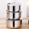 5Pcs With Lid Stainless Steel Soup Pot Rustproof Steamed Egg Bowls Stock Pot Set  Open Flame
