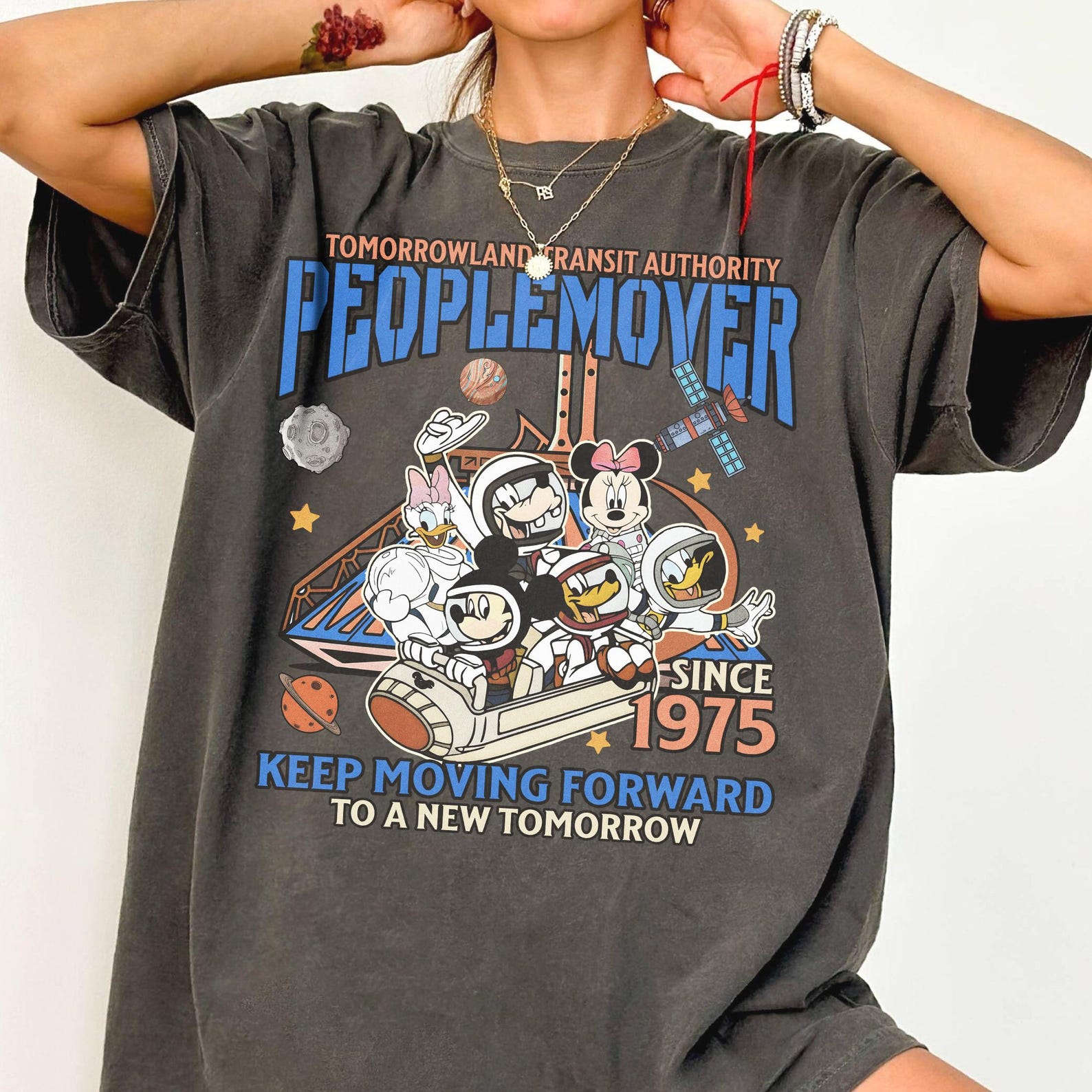Mickey Friends Space Mountain PeopleMover Shirt, Vintage Comfort Colors Tee 3XL