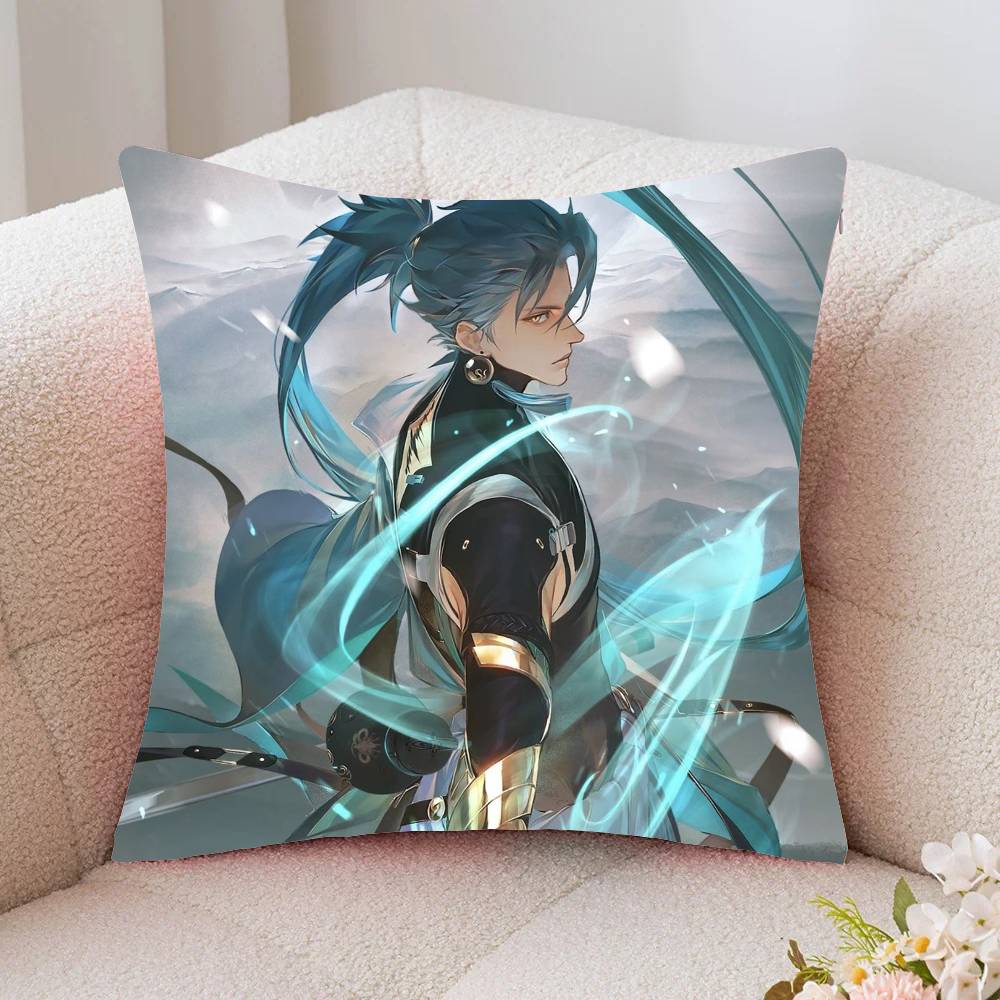 Jiyan Game W-Wuthering Waves Pillow Case Fashion Square Pillowcase Bedroom Sofa Room Ins Decoration Leisure
