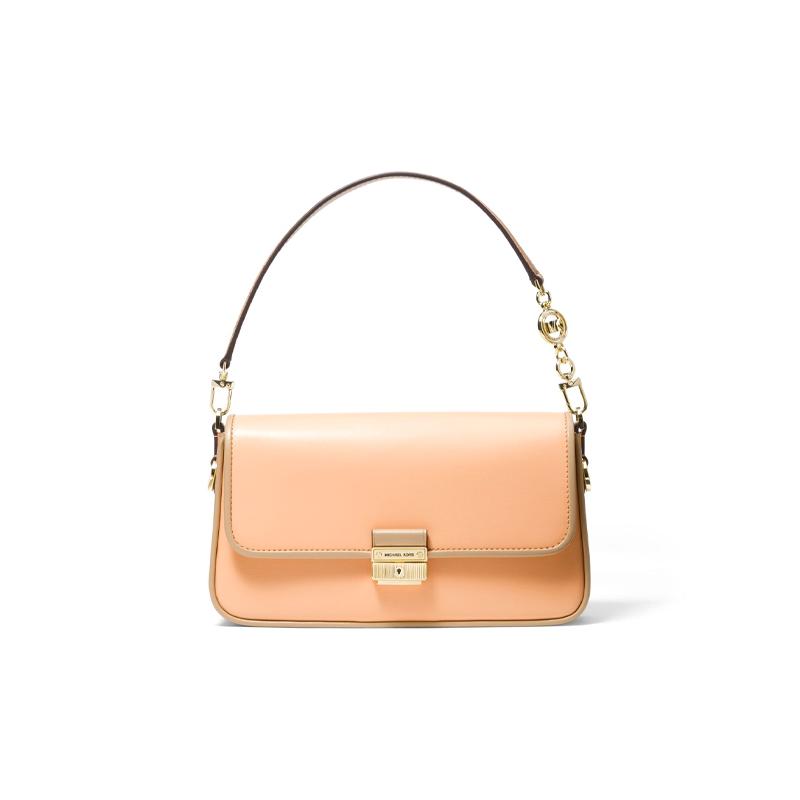 MICHAEL KORS Bradshaw French simple temperament commuting leather hand shoulder bag small size women s light orange коричневый