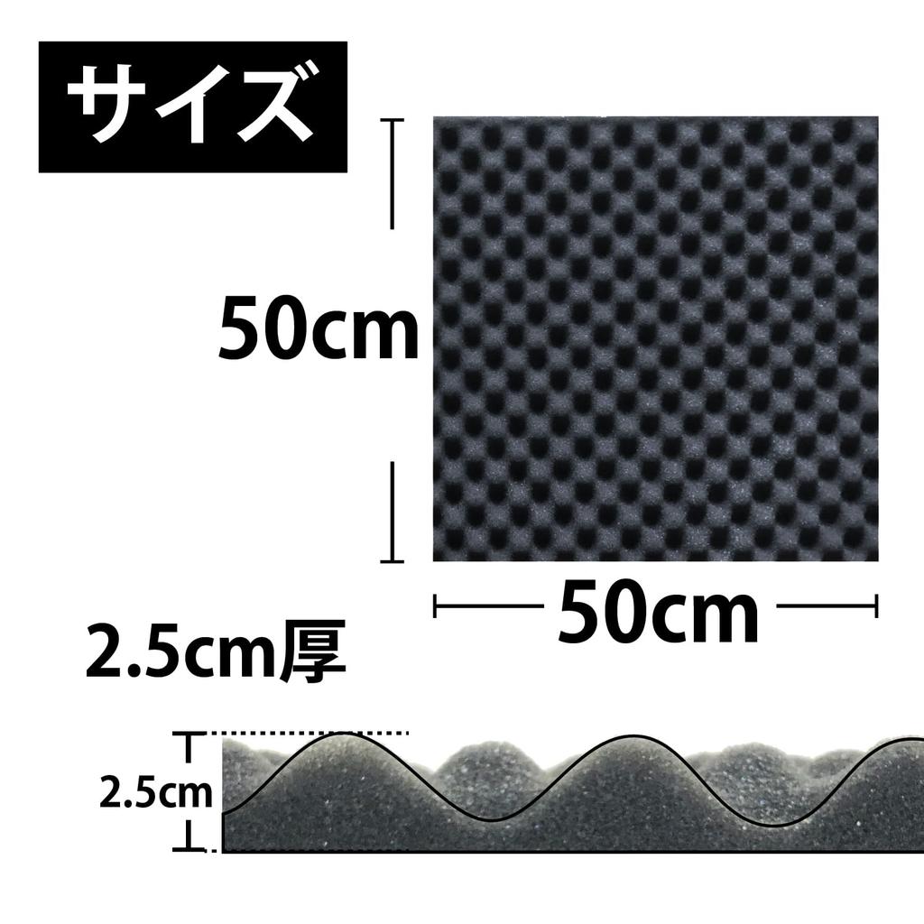 Sound absorbing soundproofing urethane 50cm ready to use 2cm set of material, material, sponge, large, wide, black, (high quality, thick, 2)