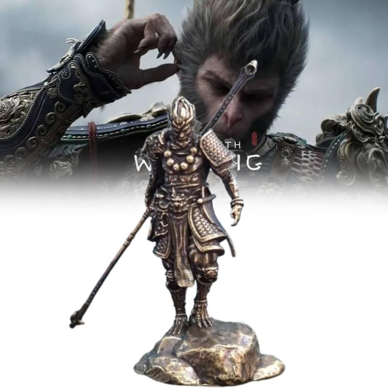 Stunning Black Wukong Mini Statue Crafted From Durable Copper For Collectors