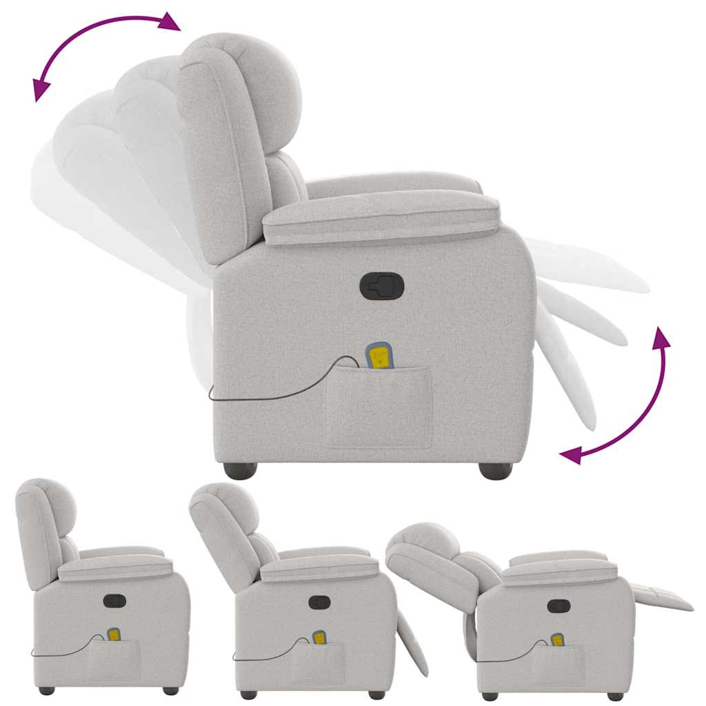 Massage Chair Cloud Gray Fabric