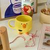 Original Design Cute Yellow Chicken Ceramic Mugs Creative Coffee Cups for Girls High Aesthetic Value Gift Ideas Drinkware