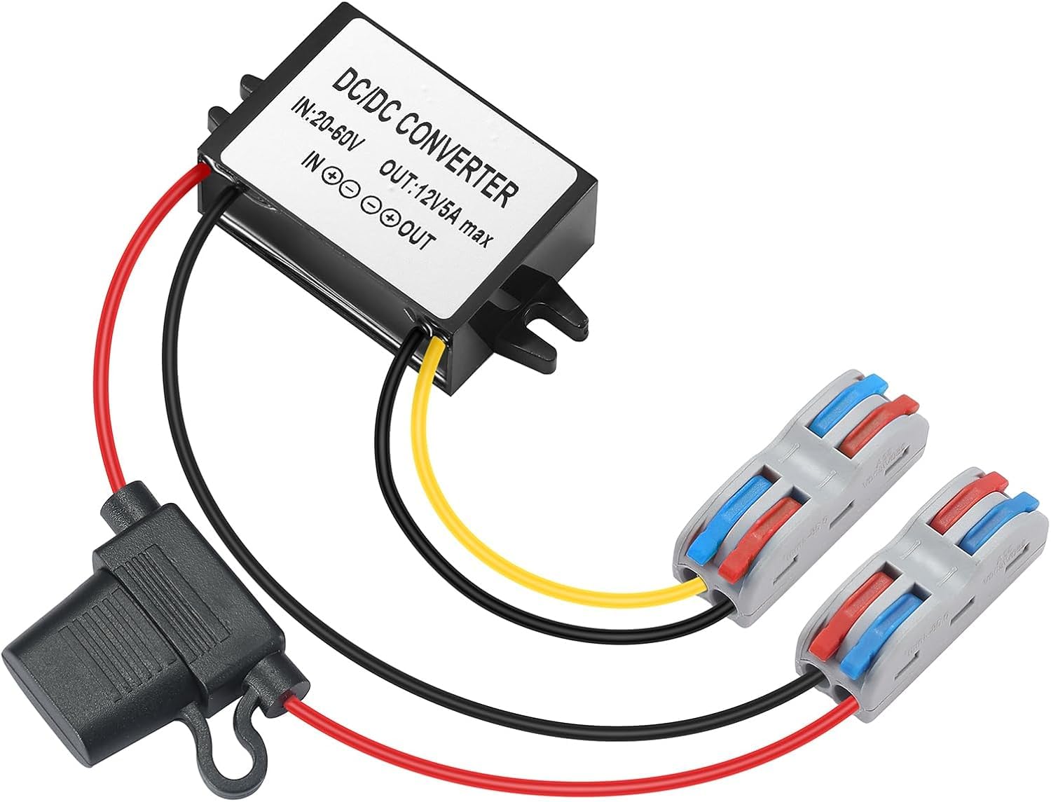 

YABOANG DC/DC Converter Buck 20-60V to , DC/DC Voltage Converter 20-60V to 12V5A 60W