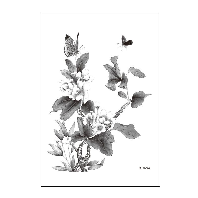 

Ink Wind Tattoo Sticker Lasting Animal Butterfly Flower Temporary Waterproof Tattoo Sticker 160*240mm
