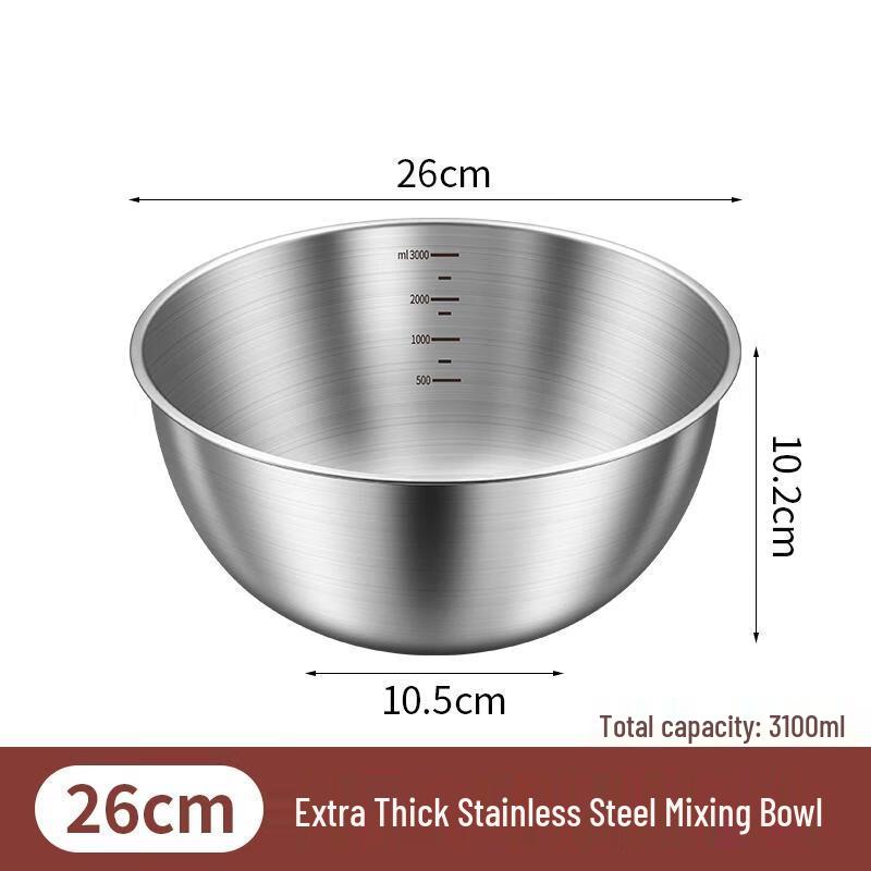 

HANDUNYOU Food-Grade 304 Stainless Steel Mixing Bowl