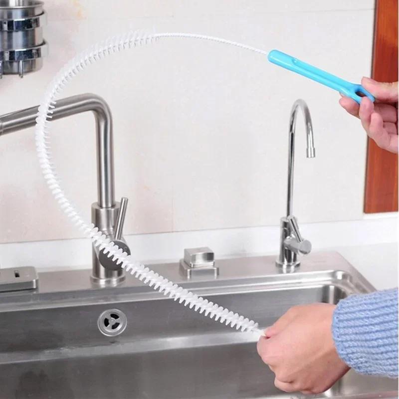 71cm Flexible Sink Overflow Drain Unblocker Clean Brush Cleaner Kitchen Bathroom Tools Cleaning Brush Supplies