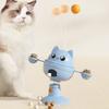 Wobbling Cat Toy with Suction Cup Interactive Cat Teaser Wand Toy with Gall Fruit Balls Treat Dispenser Toy for Indoor Cats Entertainment