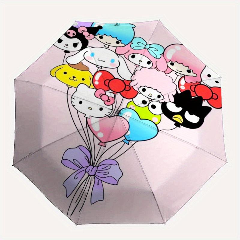 Sanrio Characters Balloon Design Automatic Open/CloseUmbrella-CuteUmbrella with Cute Design, Portable 3-Fold Compact Umbrella for Men & Women, Valenti
