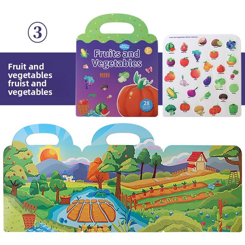 Educational Sticker Kids Book With Animal Dinosaur Pattern For Recognition Skill