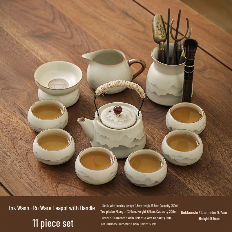 Ink Style Ru Kiln Kung Fu Tea Set