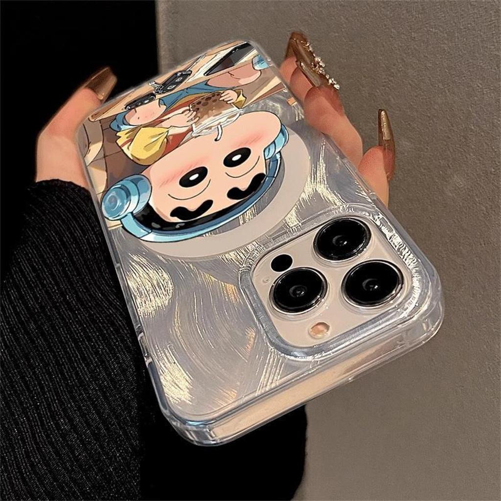 För Nytt för Apple Magnetiskt Telefonfodral Crayon Shin-chan Tecknad Söt Tjej Högkvalitativt Mönster 16promax