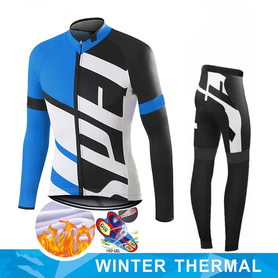 Winter Thermal Fleece Men Cycling Jersey Sets MTB Bicycle Clothes Wear Ropa Ciclismo Racing Bike Clothing Team Cycling Suit