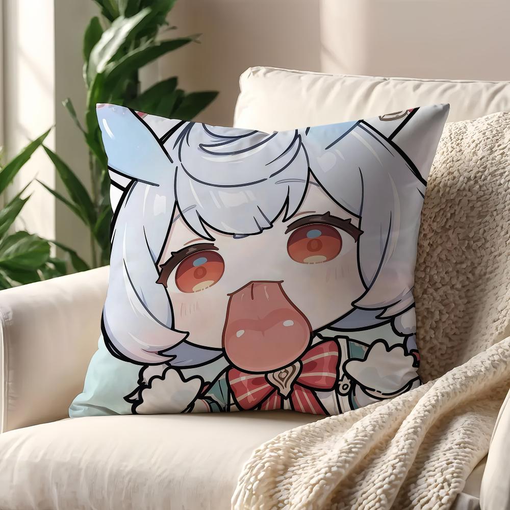 Kawaii Chibi Genshin Impact Characters cushion cover For Pillow Printing Sofa Decoration Home Car Room Office Nordic Simplicity