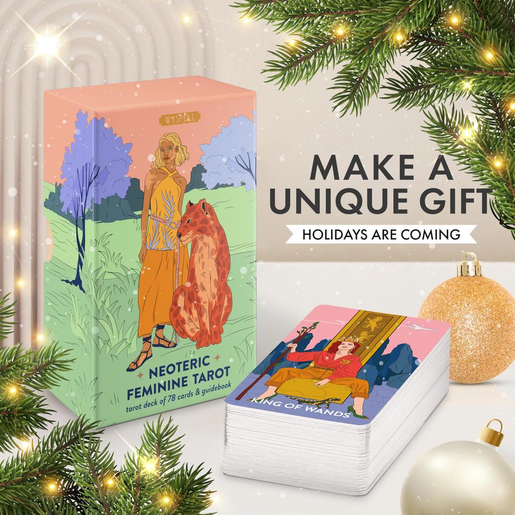 Wyspell Feminine Tarot Card Deck Borderless with Guidebook Neoteric Beginner Tarot Deck – – –