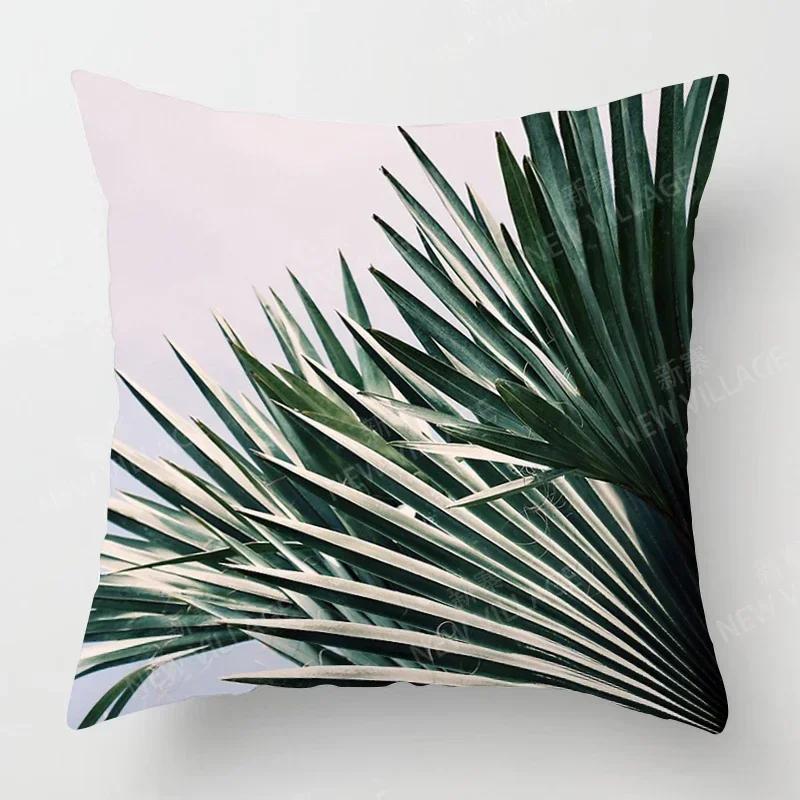 Nordic fall home decor autumn throw pillow case sofa Cushion cover modern  _   _ green leaf plantztt--, 30x30cm