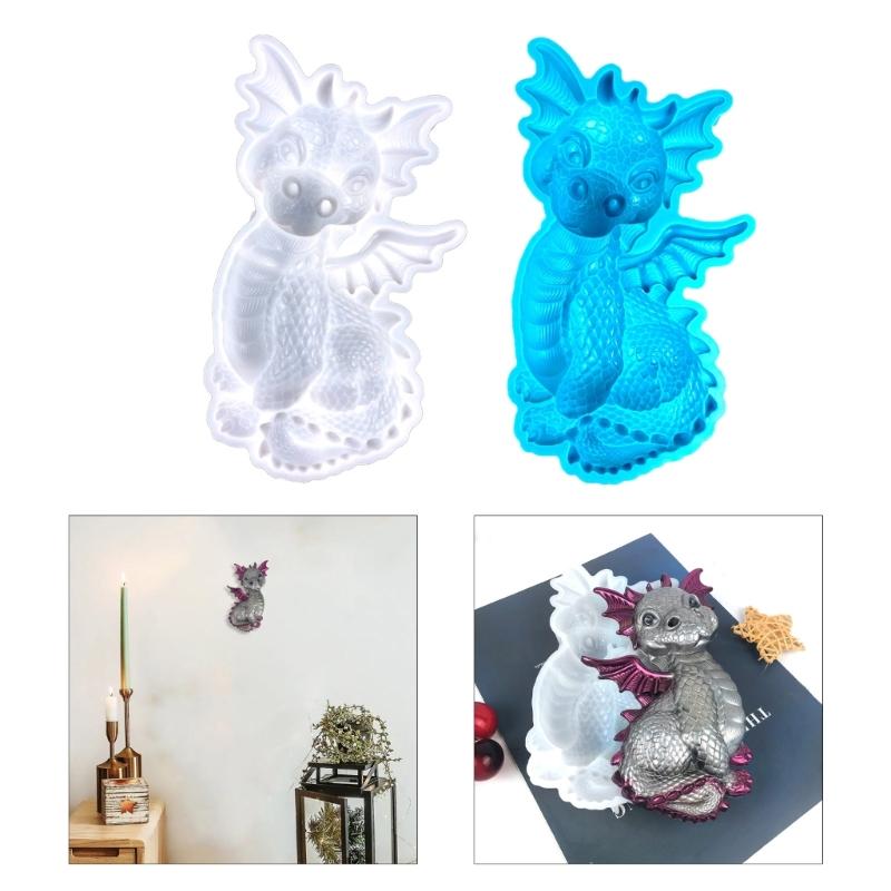 Cute Flying Dragon Shaped Silicone Molds DIY Epoxy Resin Molds Table Ornament Mould Candle Making Tool Easily To Clean