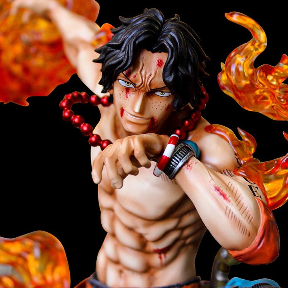 42cm One Piece Fire Fist Portgas D Ace Anime Figurines Enkai Flame Commandment Battle Action Toys Figures Model Statue Gift