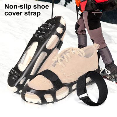Ice Cleats Shoe Straps Non-Slip Snow Traction Cleats Crampon Straps with Metal Ring Buckle Adjustable Nylon Straps
