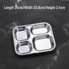 Divided Stainless Steel Cafeteria Tray
