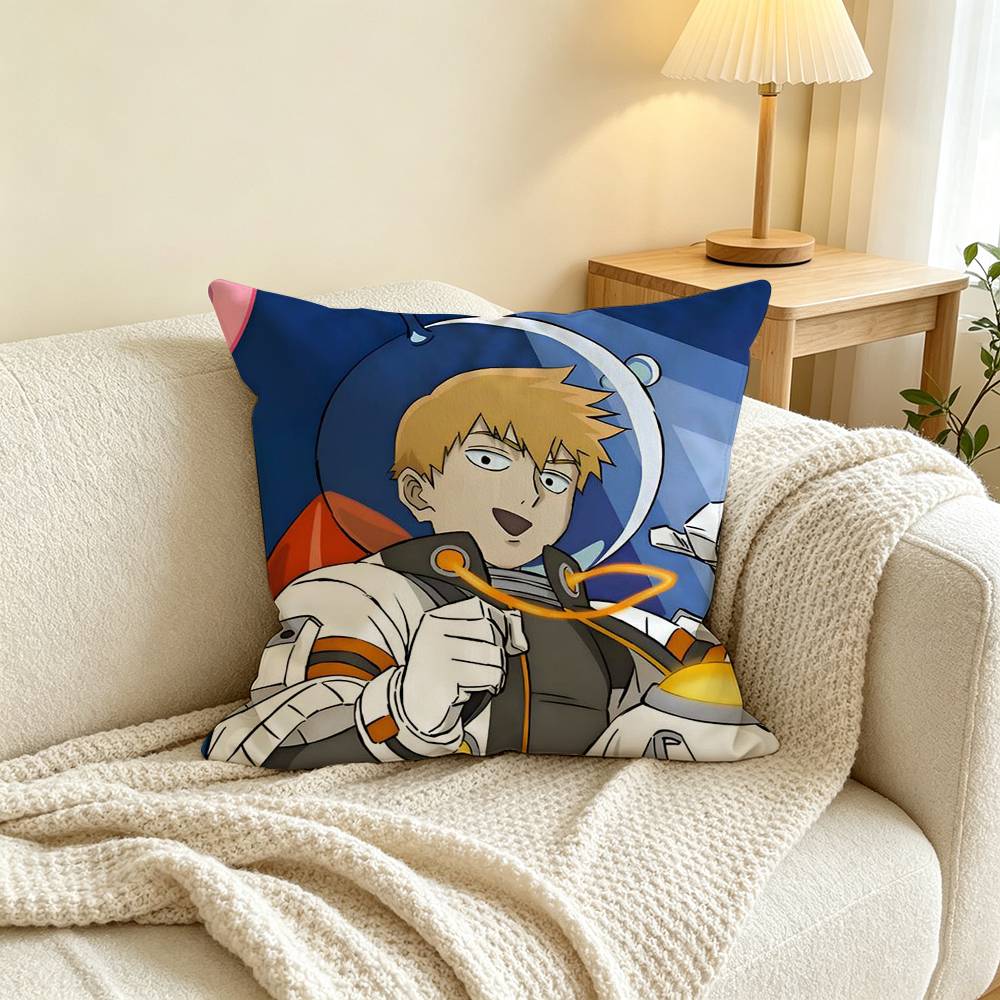 Mob Psycho 100 Arataka Reigen Square Double-Sided printed Pillow Case Bedroom Bedside Pillow Sofa Cushion Cover