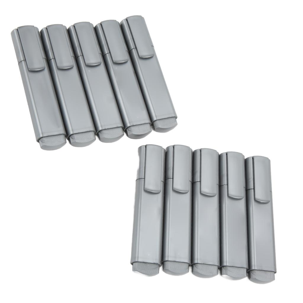 10Pcs Highlighter Metallic Color Odorless Uniform Color Ergonomic Design Stain Repellent Fadeless