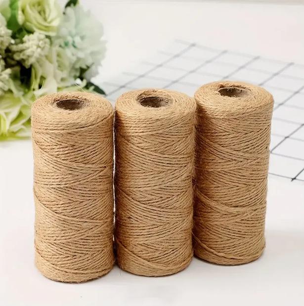 2Mm Cylindrical Hemp Rope 2 Strands Decorative Handmade Diy Gift Bundled Woven Natural Jute Hemp Rope Gift