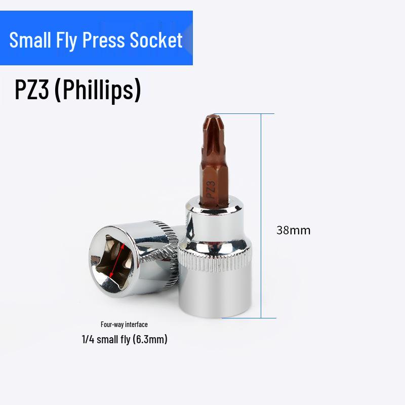 Screwdriver Socket Set: 1/4 Inch (6.3mm) Hex, Cross, Slotted, Pozi, Torx Bits