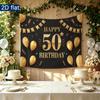 Gifts Birthday Banner for Party Decor, Polyester Backdrop for Photo Booth & Wall Art