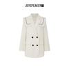 JOY SPEAKER Women's Navy Collar Casual Blazer