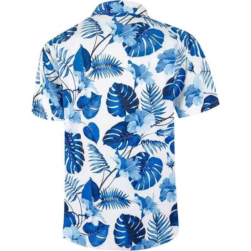 Men's Short Sleeved Hawaiian Shirt Quick Drying Loose Fit Floral Print Tropical Cruise Beach Button Graffiti Aloha