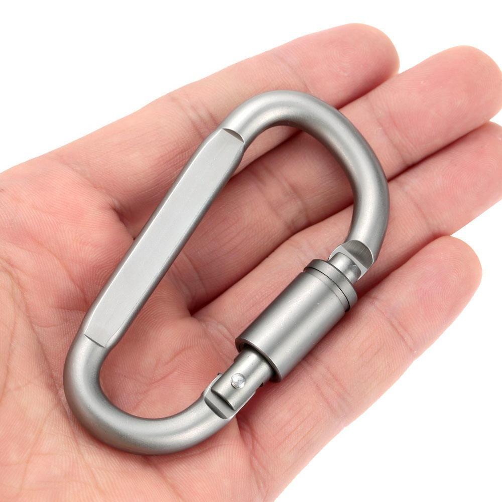 Lixada D-Ring-Karabiner aus Aluminiumlegierung, Schraubverschluss, Haken zum Aufhängen, Schnalle, Schlüsselanhänger für Camping, Wandern