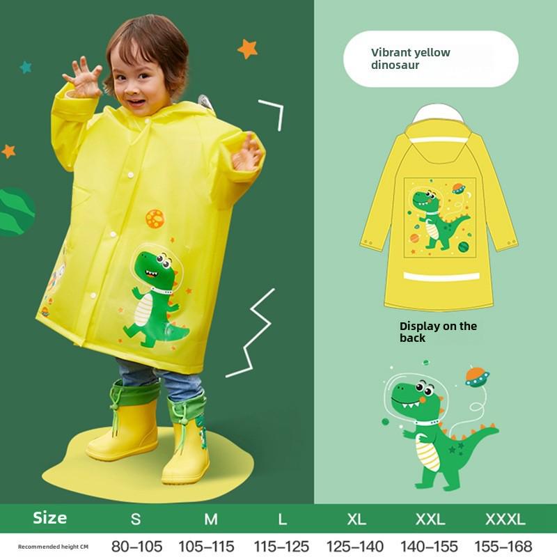 Koreanischer Kinder-Ganzkörper-Regenmantel: Einteiliger Poncho für Grundschüler mit Platz für Rucksäcke