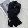 Women Scarf Winter Windproof Solid Color Soft Thick Knitting Keep Warm Cozy Unisex Korean Style Men for Outdoor