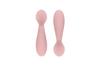 Ezpz Fast Food Set Baby Tableware Baby Food Tableware Silicone Suction Rose Pink [Non-spill Set] Set, Mat, Plate, Spoon, Cup, Cup,