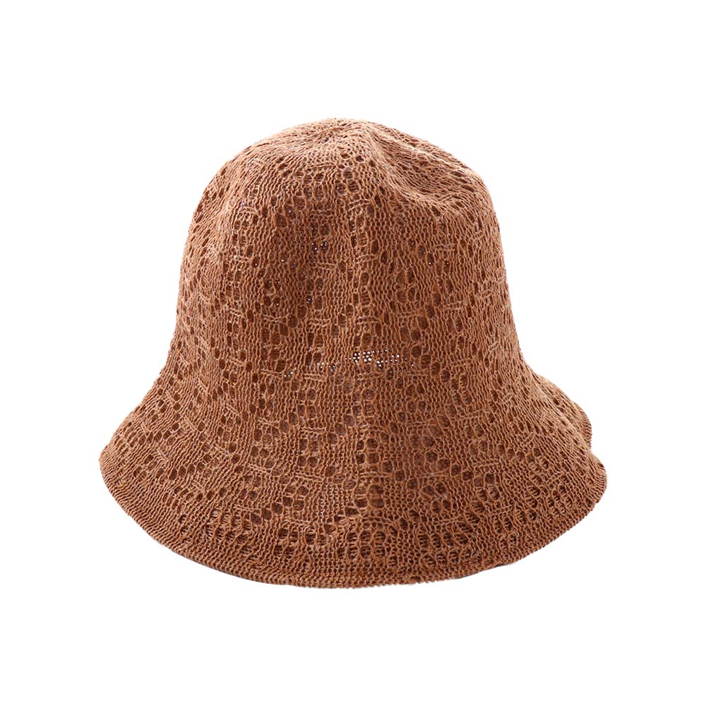 Korean Simple Linen Sun Protection Hollow Knitted Hat For Women Female Hats Bucket Hat Korean Style Caps Sun Hat