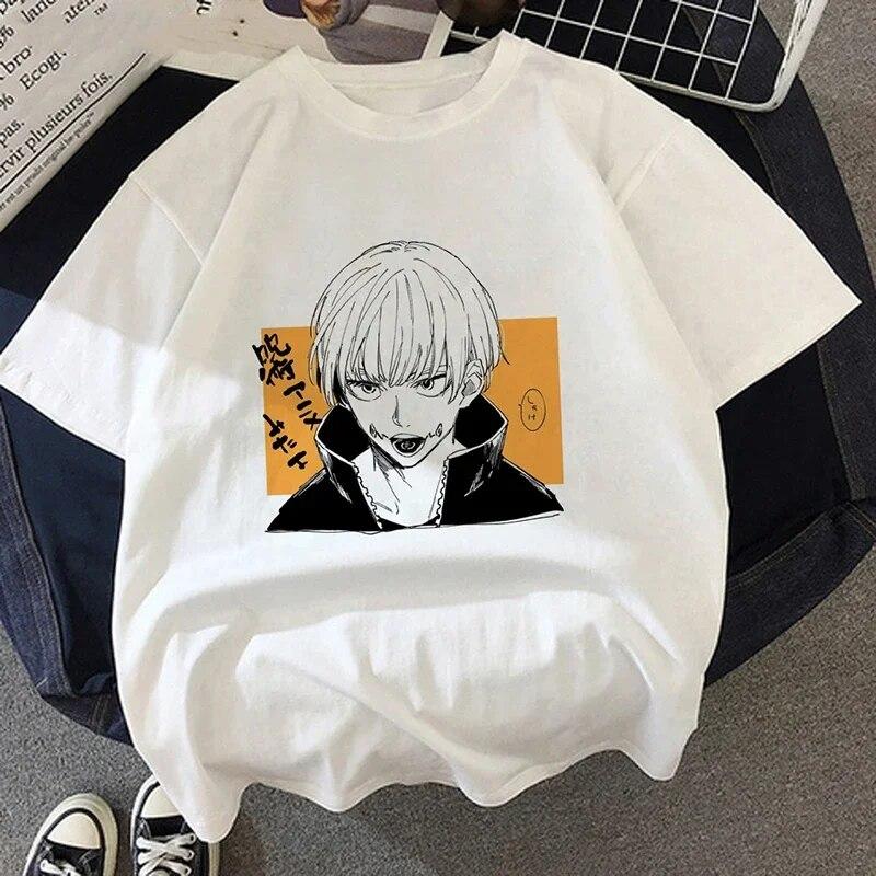 Jujutsu Kaisen T-Shirt Neue japanische Anime Unisex Kawaii Sommer Tops Yuji Itadori Graphic Tees Ulzzang Lose Cartoon Unisex Unisex T-Shirt