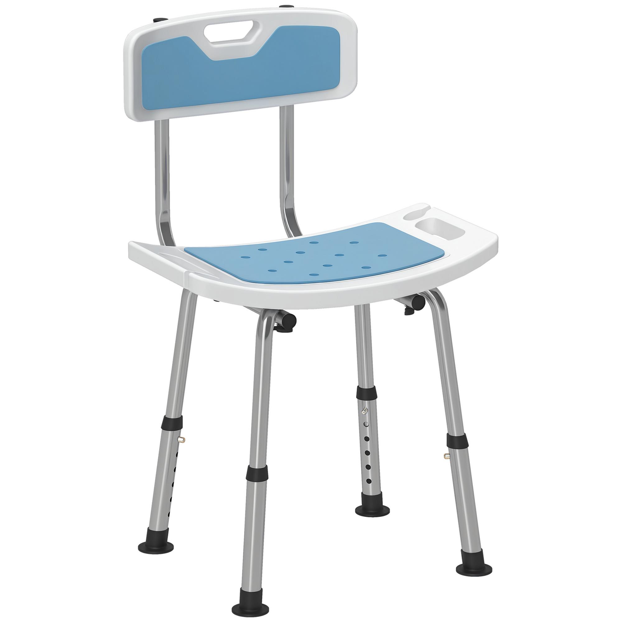 Shower Stool with Backrest, Height Adjustable