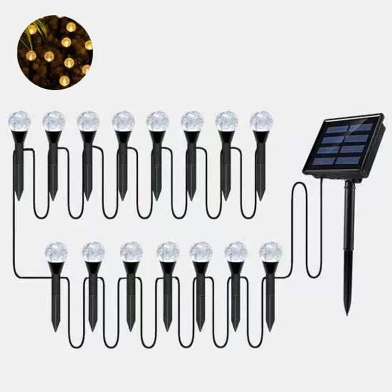 

Наружный солнечный пузырьковый газонный светильник, гирлянда, ландшафтное украшение, водонепроницаемые светодиоды для сада, двора, вечеринки, декоративный свет Warm Light-15LED