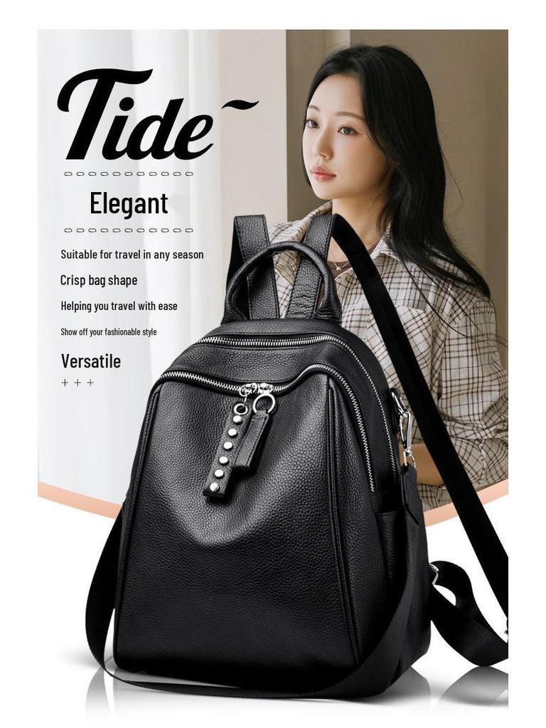 Damen Trendiger Minimalistischer Lederrucksack – Vielseitige Reise-Umhängetasche mit großem Fassungsvermögen