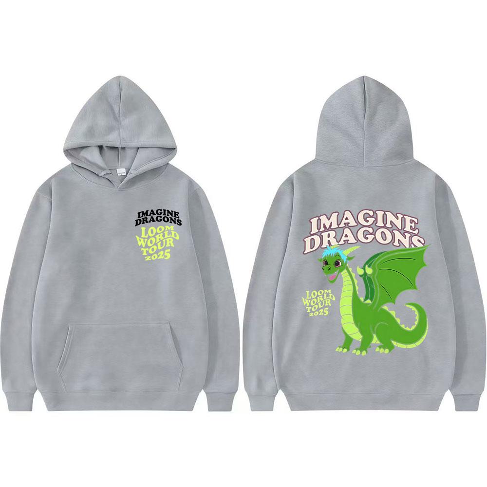 

Гурт Imagine Dragons Loom World Tour 2025 Худі Вуличний Стиль Хіп-Хоп Мода Худі з Малюнком Дракона Чоловіки Жінки Зручні Худі 3XL