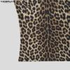 INCERUN Summer Men's Sleeveless Strap Leopard Fitted Tank Tops
