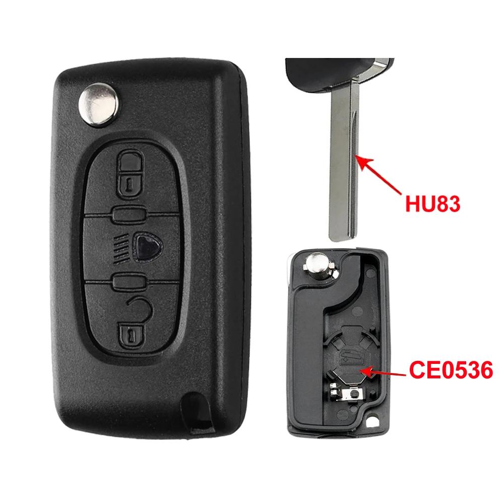 YOCASTY Flip Remote Car Key Shell Case For Peugeot 207 307 308 407 607 807 For Citroen C2 C3 C4 C5 C6 Xsara Berlingo HU83 VA2