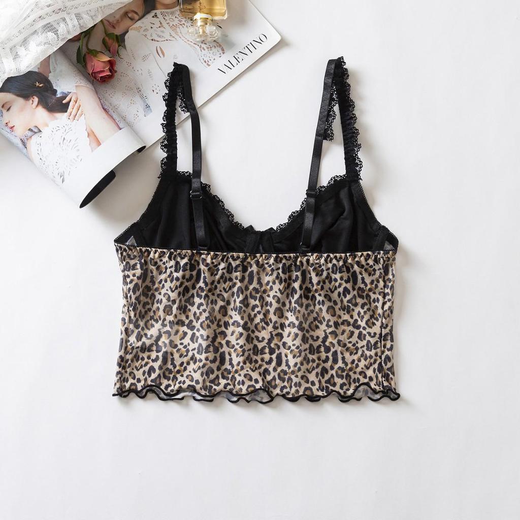 Sexy Leopard Print Slim Fit Women's Sling Top - European & American Style