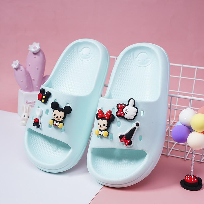 Adorable Cartoon Mickey Summer Indoor Slippers For Girls With Slip-resistant Eva Sole