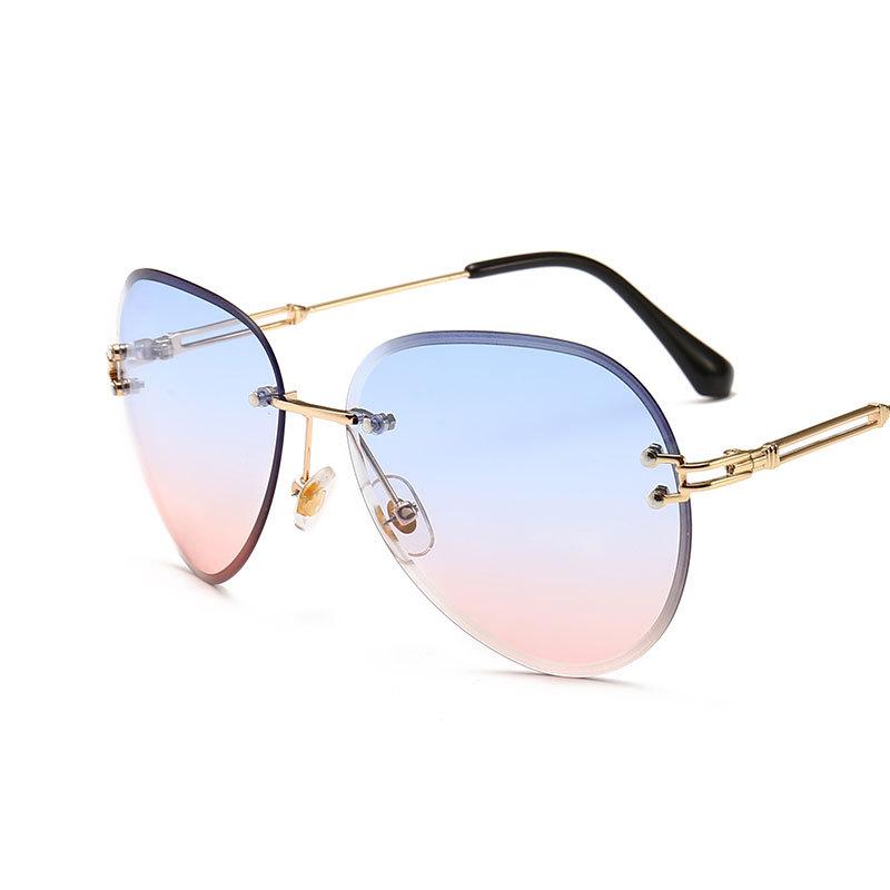 Fashion Vintage Rimless Sun Glasses Women Luxury Ladies Sunglasses Shades UV Protection Stylish Oculos Feminino Gafas