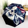 Bulldog  pattern, automatic folding umbrella, portable and foldable design, 8 ribs, a Christmas or birthday gift.